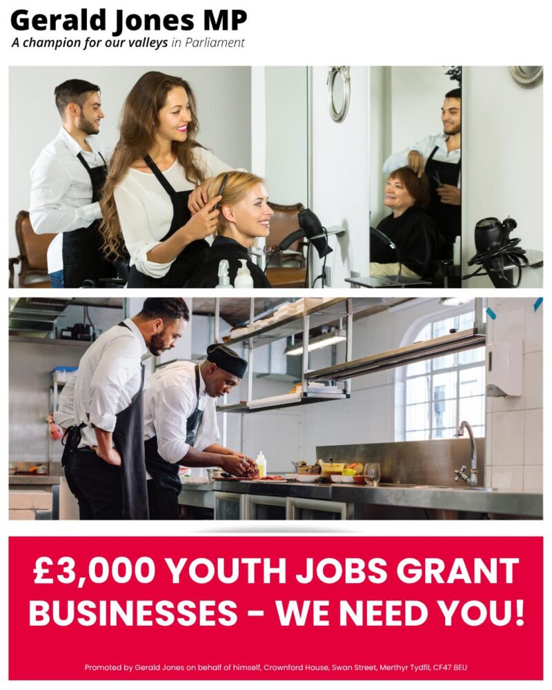 Image of young people at work and text.
